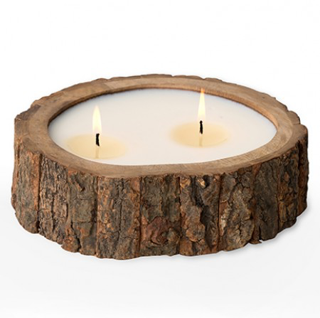 Himalayan Handmade Candles - Medium Tree Bark Pot
