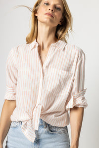 Lilla P - Boyfriend Buttondown / Tangerine Stripe