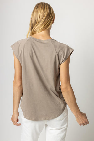 Lilla P - Short Sleeve V-Neck Raglan / Raffia