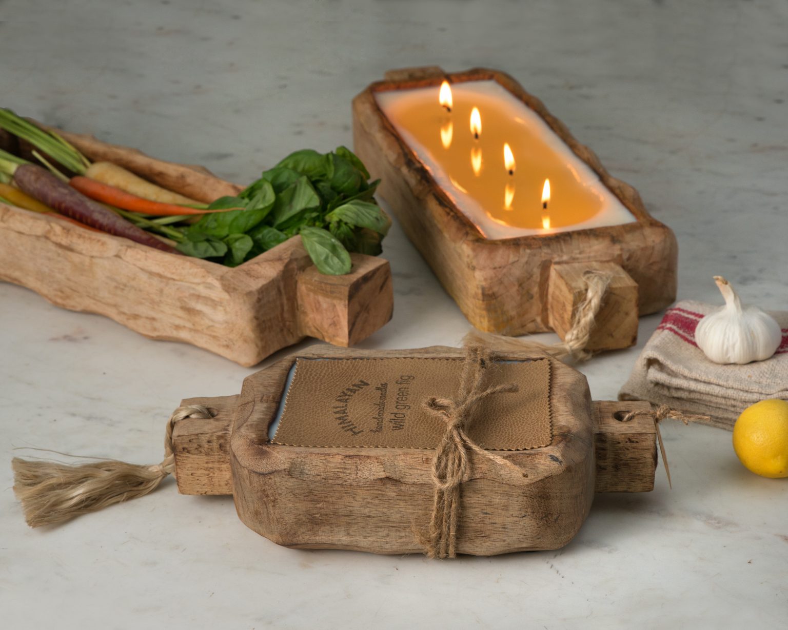 Himalayan Handmade Candles - Driftwood Tray / Large