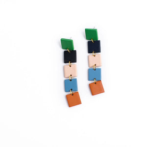 Sunshine Tienda - Rainbow Square Drop Earrings