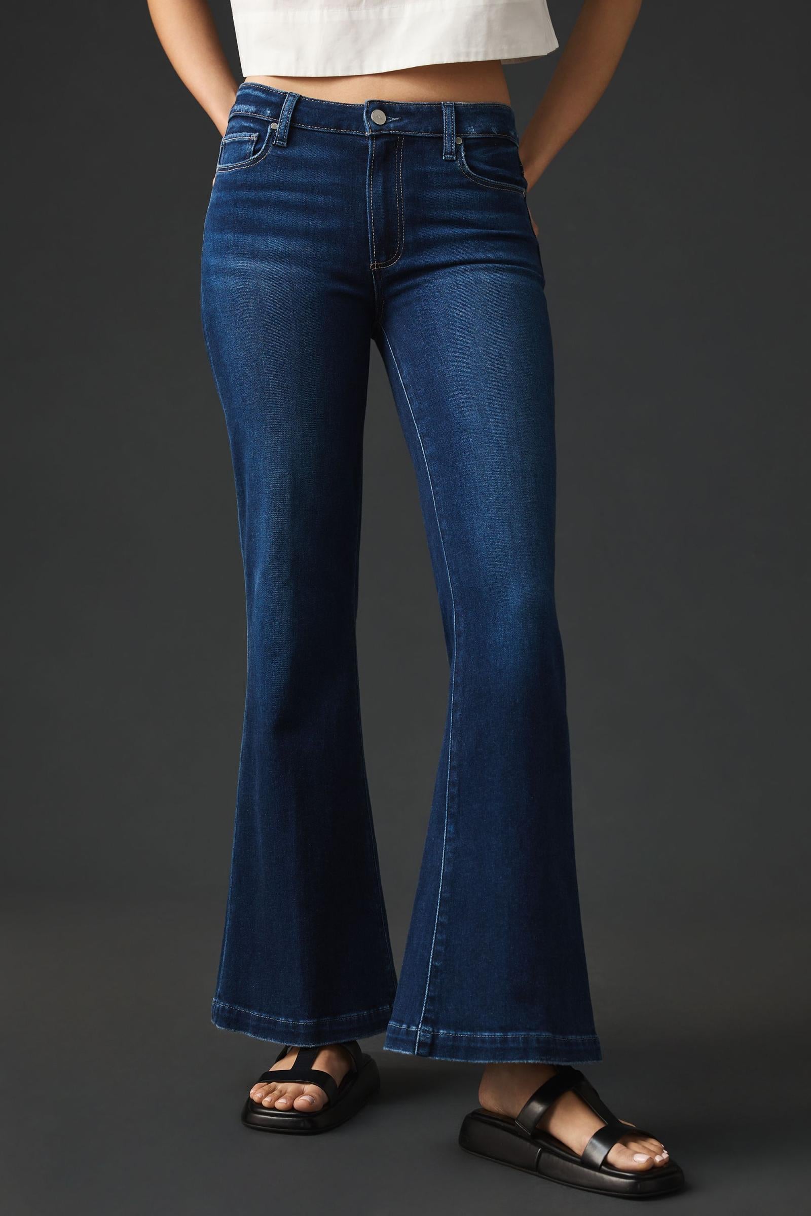 Paige - Genevieve High Rise Flare / Beaming Moon Distressed