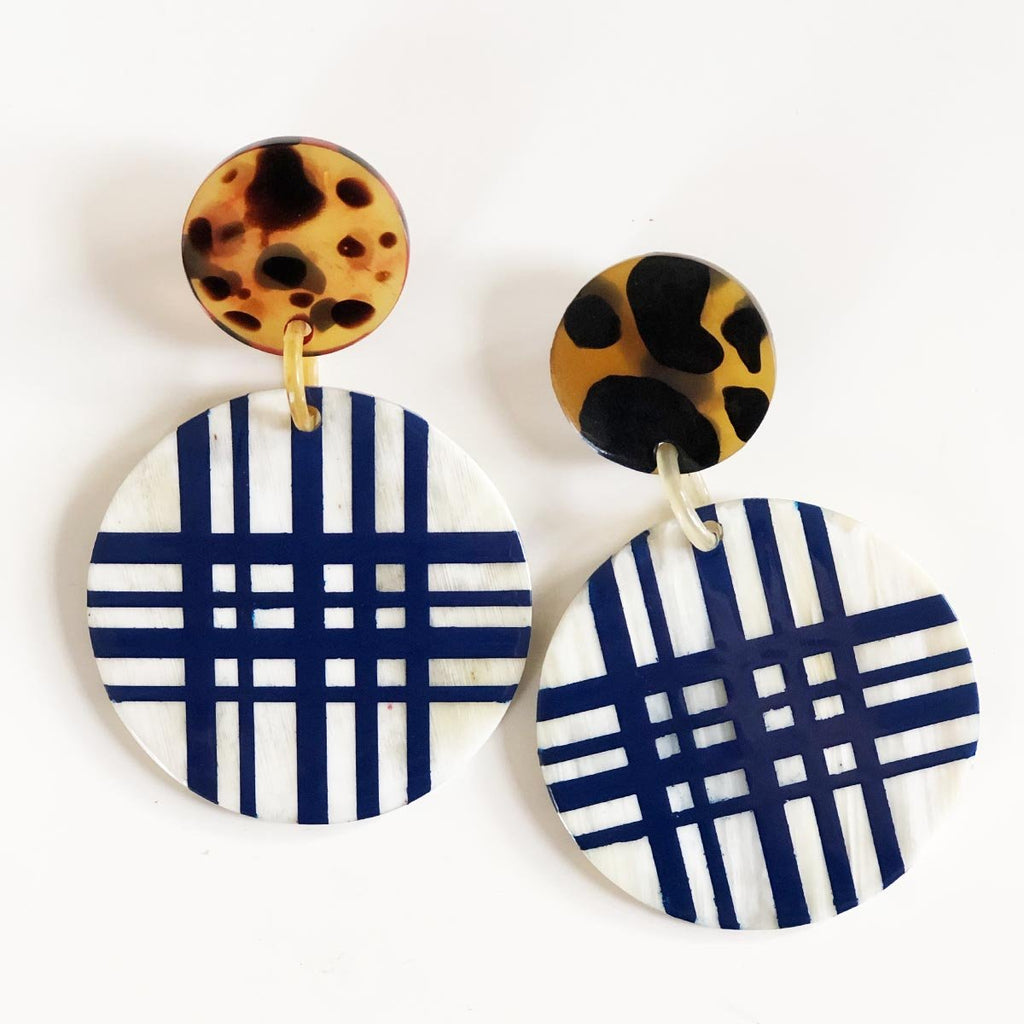 Sunshine Tienda - Plaid Ornament Earrings