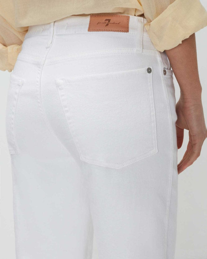 7 For All Mankind - High Waist Cropped Straight / White