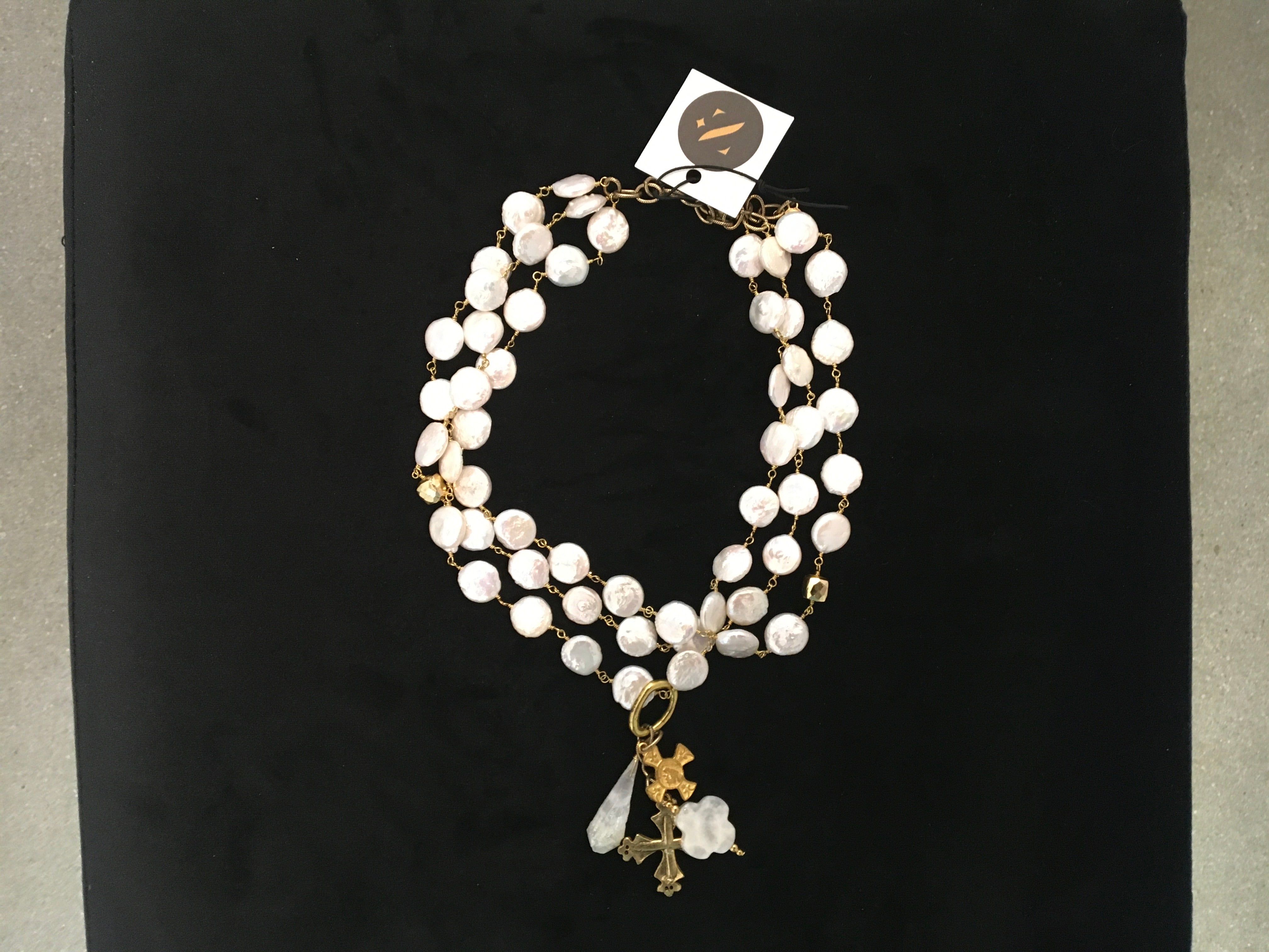 Julio Designs - Butterfly Pearl Necklace